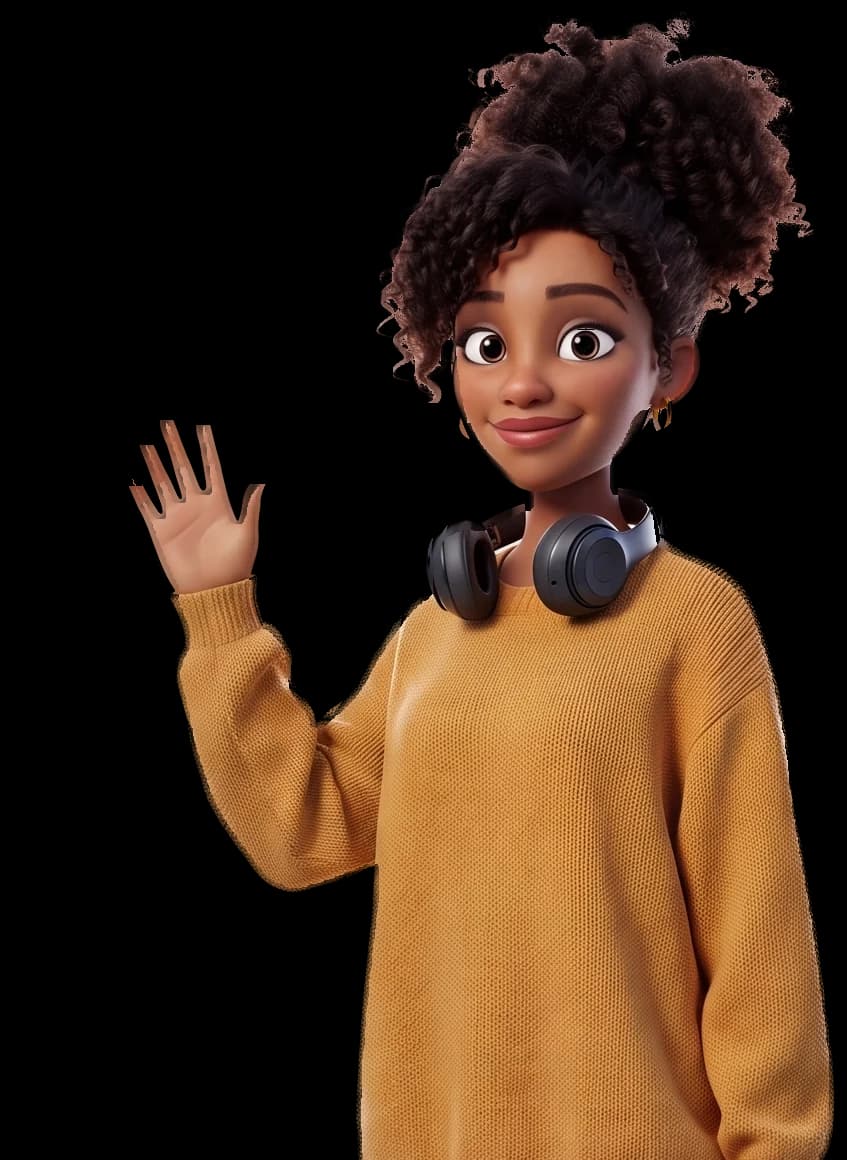 Remi, the Grammar on Repeat host, waving hello